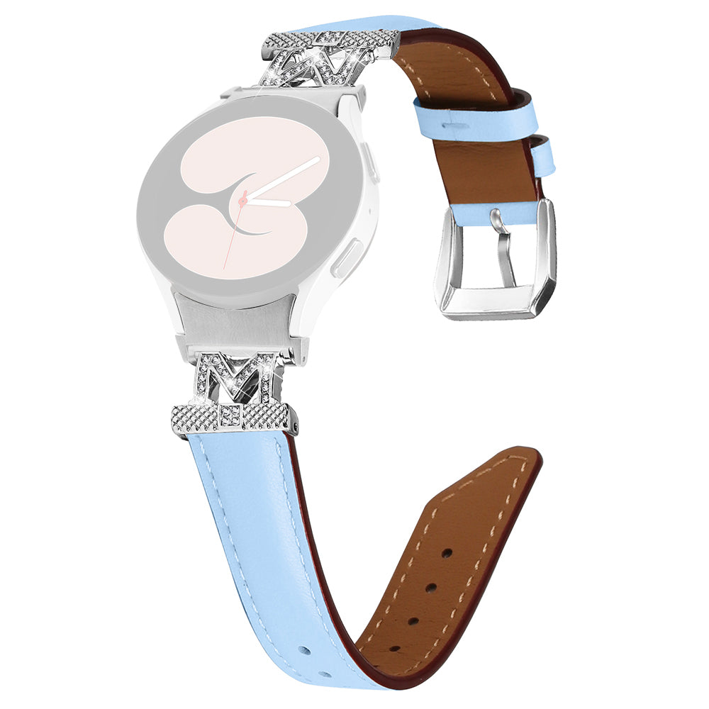 Watch Band for Samsung Galaxy Watch 5 Watch4 44mm 40mm Rhinestone M-shape Connector Bracelet Strap with Silver Buckle Watch Band for Samsung Galaxy Watch 5 Watch4 44mm 40mm Rhinestone M-shape Connector Bracelet Strap with Silver Buckle